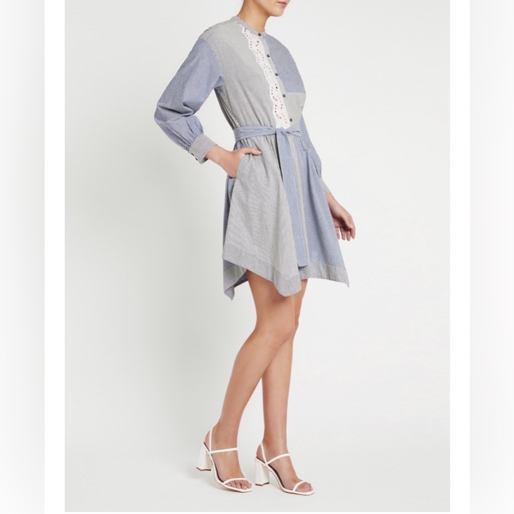 Rebecca Taylor Mixed Stripe and Eyelet Dress NWOT size XS - Picture 3 of 4